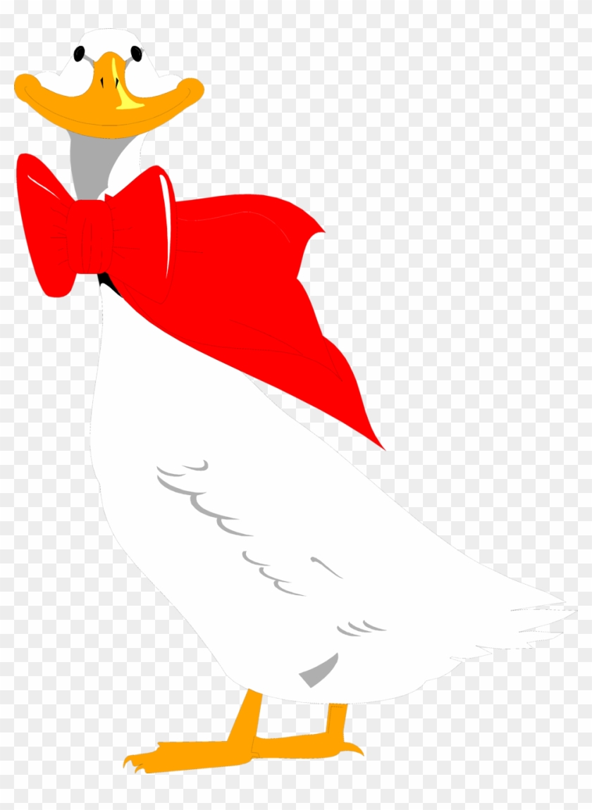 Illustration Of A Cartoon Goose With A Red Bow On - Goose #397260