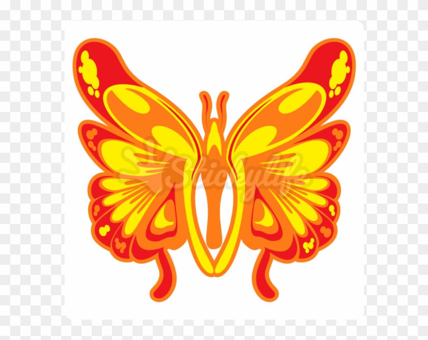 Psychedelic Butterfly Temporary Tattoo - Brush-footed Butterfly #397318