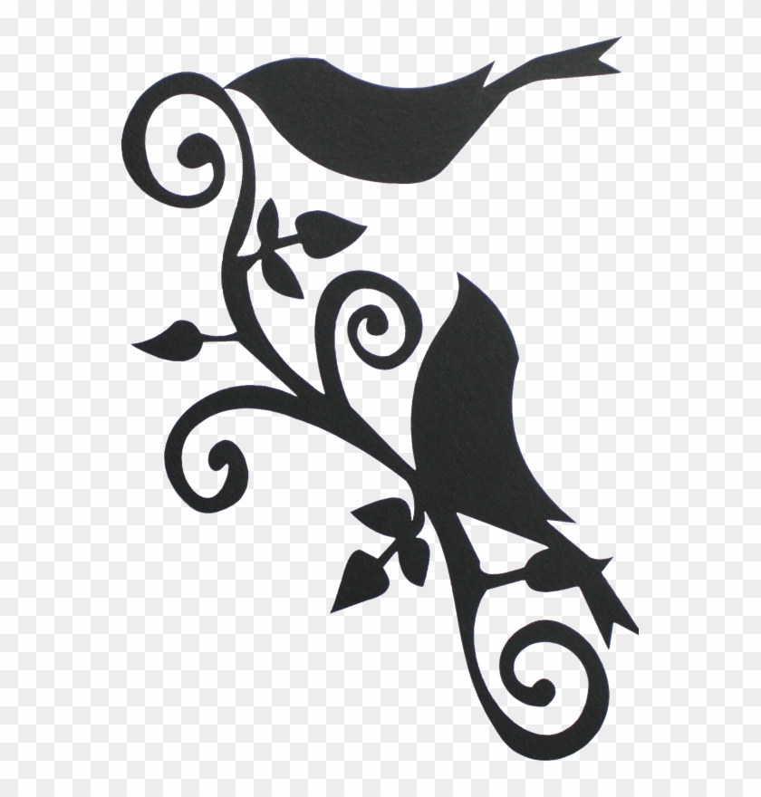 Large Bird Flourish - Flourishes In Clipart Black And White #397326