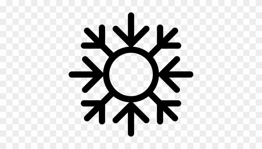 Winter Snowflake With Round Center Vector - Air Conditioning Icon #397678