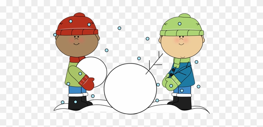Boys Building A Snowman Clip Art - Building A Snowman Clipart #397691