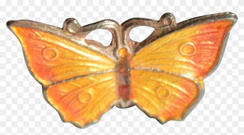 Vintage Enameled Butterfly Hat Pin - Brush-footed Butterfly #397724