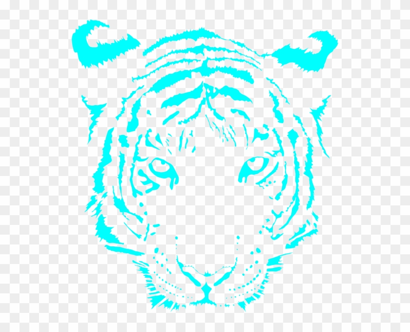 Blue Tiger Svg Clip Arts 546 X 599 Px - 虎 花 フリー イラスト #398061