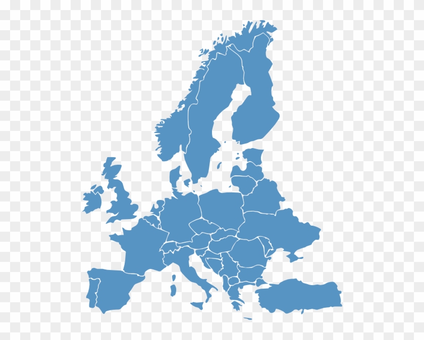 Europe Map Clip Art Europe Map Blue Clip Art At Clker - Europe Map Vector Blue #398114