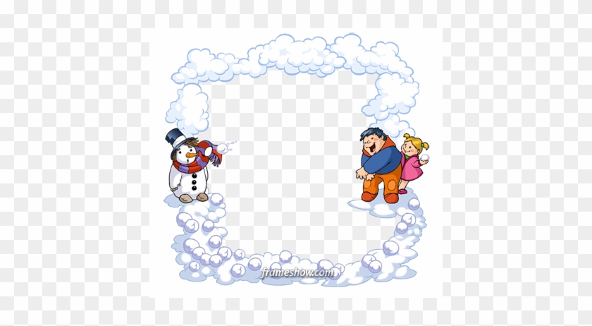 Snowballing Photo Frame - Cartoon #398170