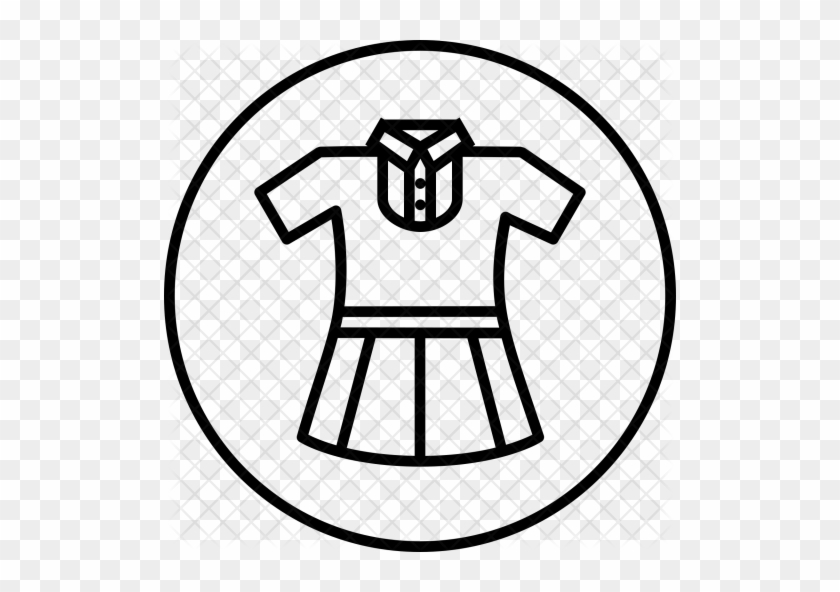 Girl, Uniform, Cloth, School, Study Icon - School Uniform Clipart Black And White #398257