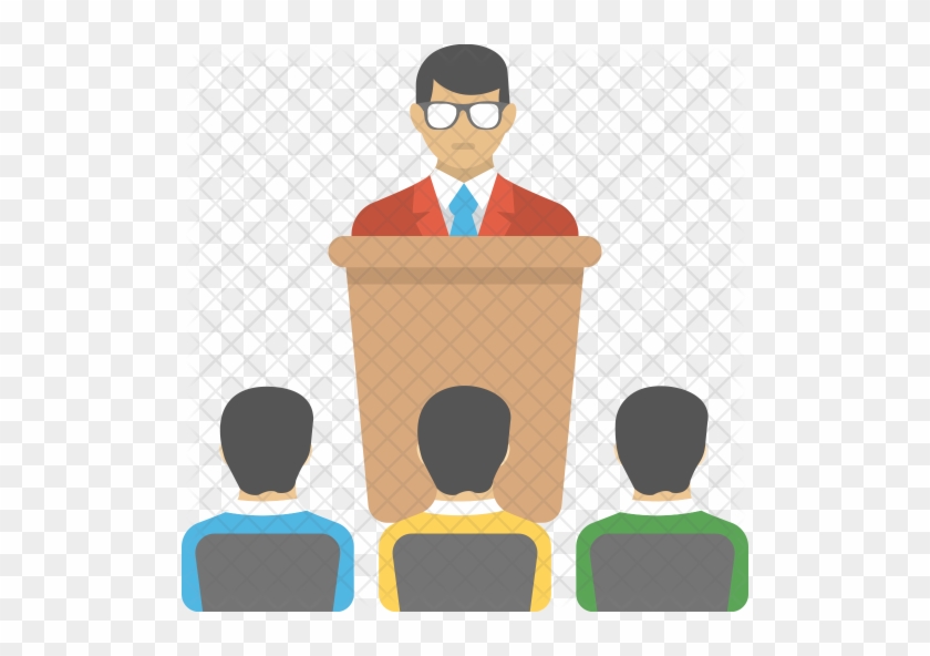 Business Presentation Icon - People Listening To Speech Cartoon - Free  Transparent PNG Clipart Images Download