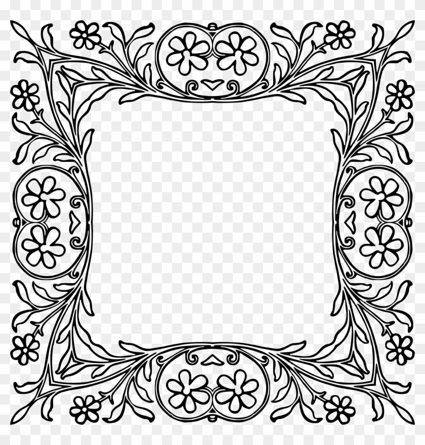 Flowery Vintage Frame - Marco De Foto Vintage Vector Png #398614