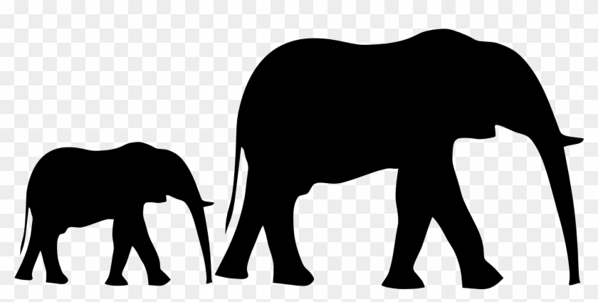 Elephant Silhouette Clip Art - Elephant Silhouette Clip Art #398720