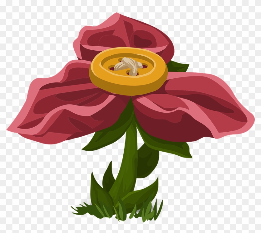 Fuchsia Flower Cliparts 25, Buy Clip Art - Flower Cute Button Transparent #398747
