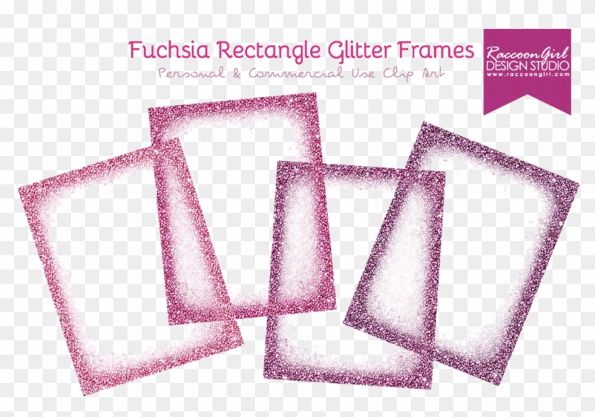 Fuchsia Border Frame Png Clipart - Pink Glitter Frame Png #398804