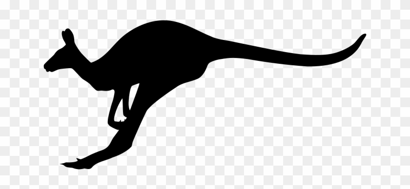 Kangaroo Vector Silhouette Jumping Kangaroo - Kangaroo #398917