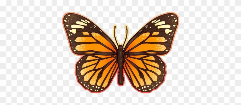 Monarch Butterfly Clipart Free - Butterfly Cartoon Drawing #398996