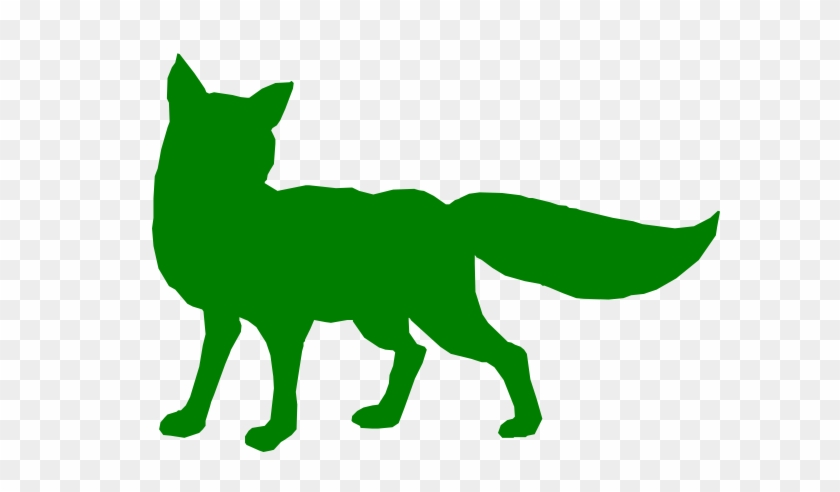 Green Fox Outline Clip Art At Clker - Fox Silhouette #399130