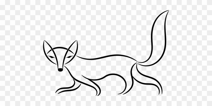 Fox Helical Helix Line Art Animals Misc Or - Fox Black And White #399136