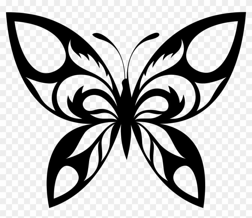 Tribal Butterfly Silhouette - Butterfly Silhouette #399165