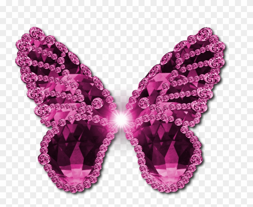 Glitter Clipart Pink Butterfly - Pink And Black Butterflies Png #399259