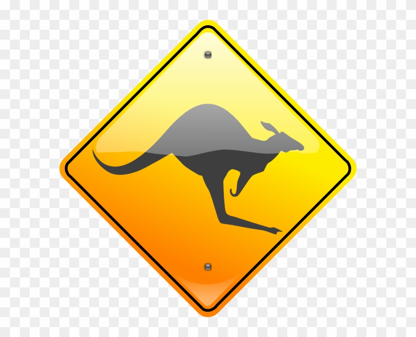 Kangaroo Sign Grey Clip Art At Clker - Kangaroo Sign #399324