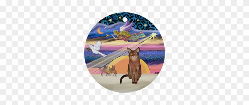 Xmas Star & Abyssinian Ornament (round)> Ruddy Color> - Xmas Star & Abyssinian Ornament (round) #399434