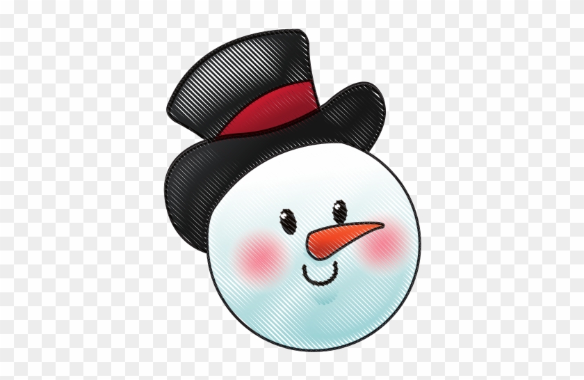 Christmas Snowman With Hat And Scarf - Icon #399575