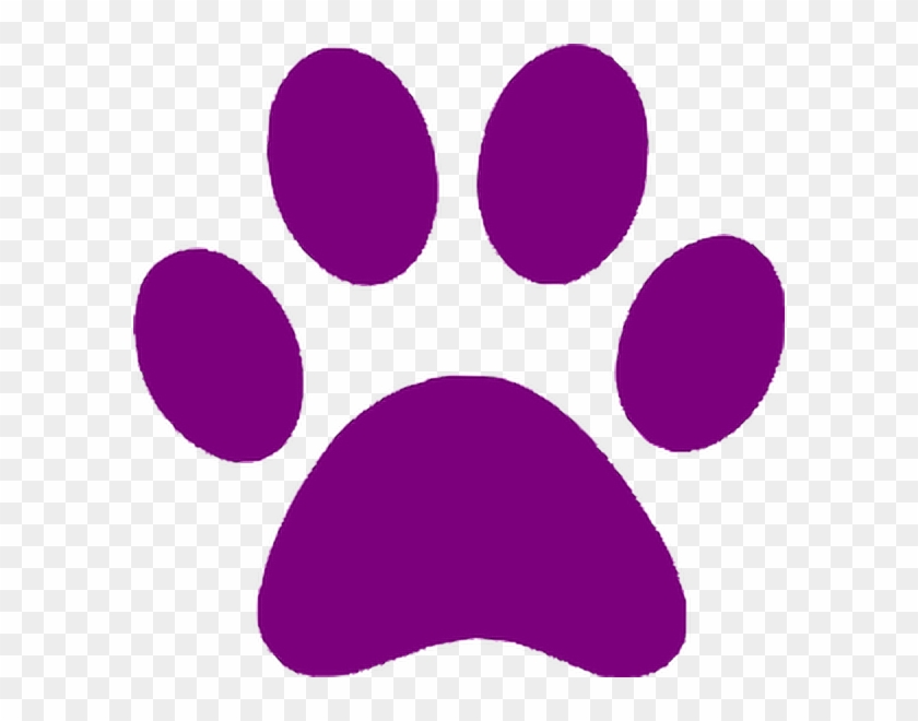 Purple Paw Animal Nature Cute Kawaii Puppy Dog Lilacfre - Red Paw Print Clip Art #399623