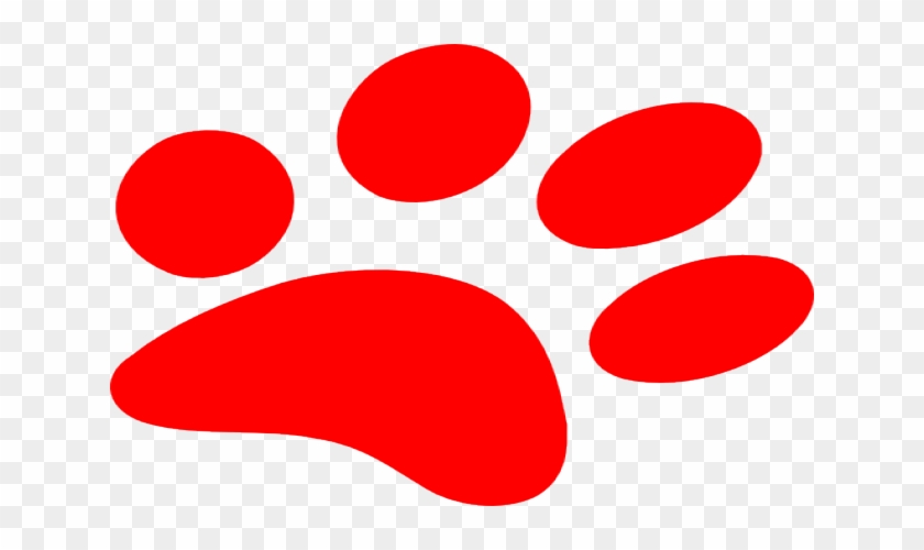 Red Paw Print Clip Art - Red Paw Print #399629