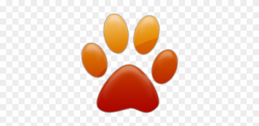 Paw Clipart Orange Cat - Paw Print Clip Art #399727