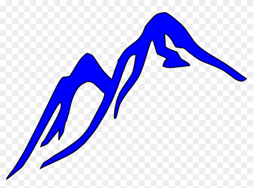 Free Vector Graphic Mountain Outline Blue Glacier Image - Blue Mountain Clip Art #399908