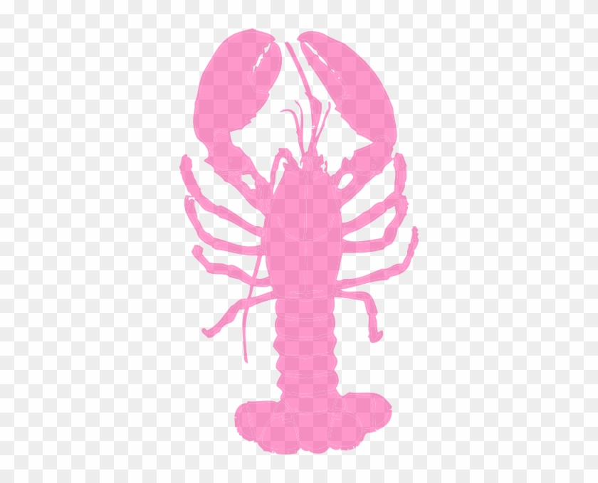 Pink Lobster Clip Art At Clker Vector Clip Art - Lobster Silhouette Shower Curtain #399974