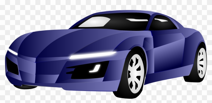 Police Officer Car Cartoon For Kids - Blue Sports Car Clipart #400100