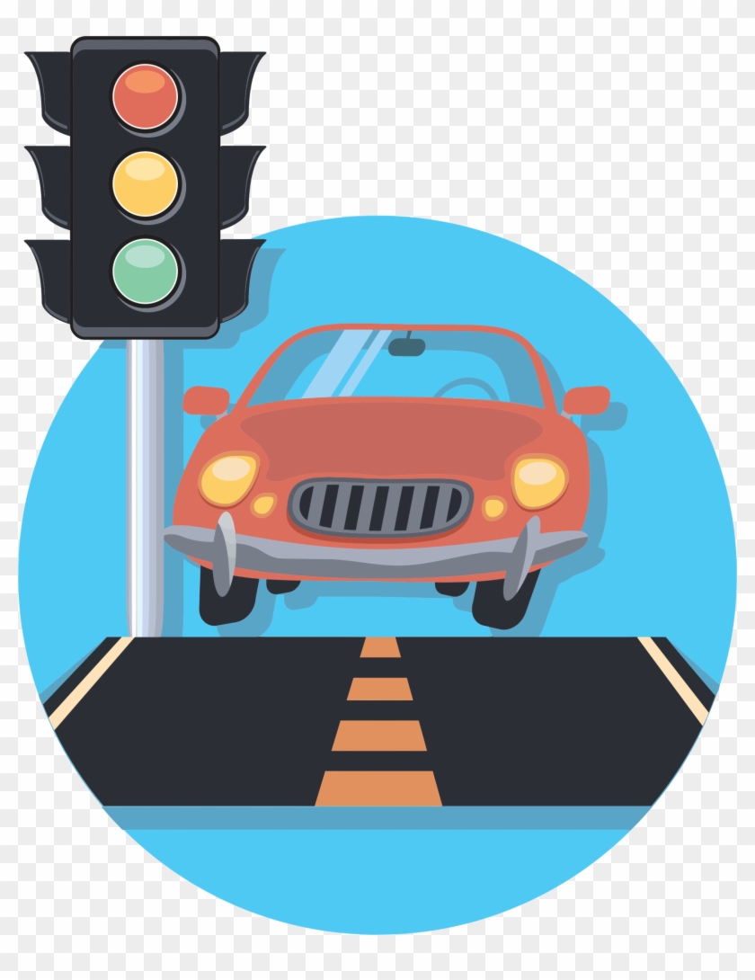 Blue Car Clipart Car Light - Car At Traffic Light #400170