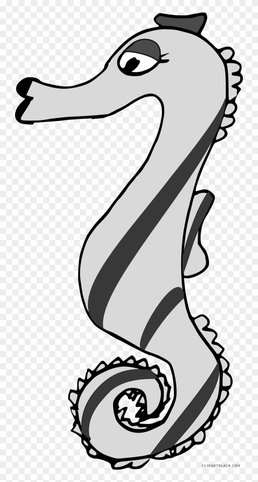 Seahorse Animal Free Black White Clipart Images Clipartblack - Clip Art #400374