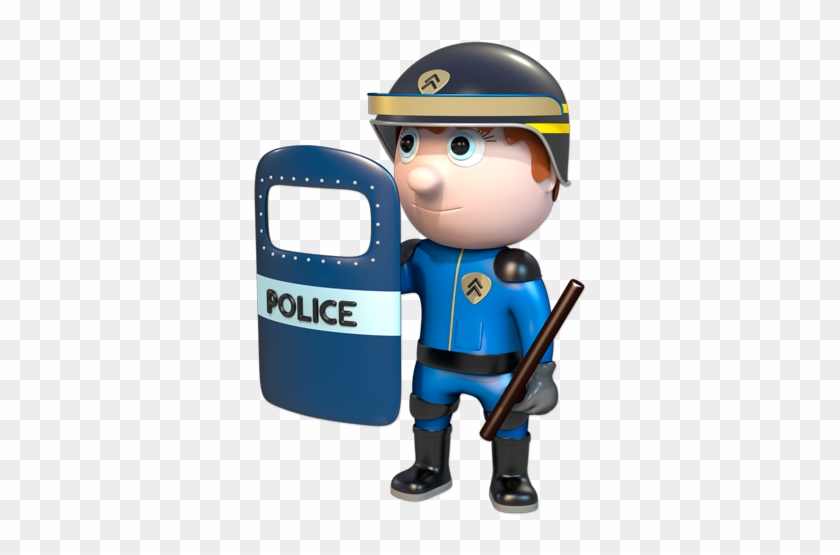 Police Clipart For Kid - Riot Police Cartoon Png #400424