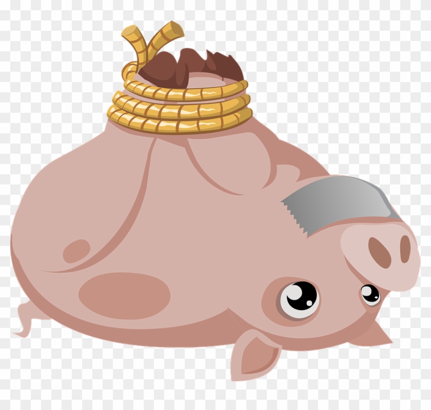 Cute Pig Clipart 29, - Upside Down Pig #400492