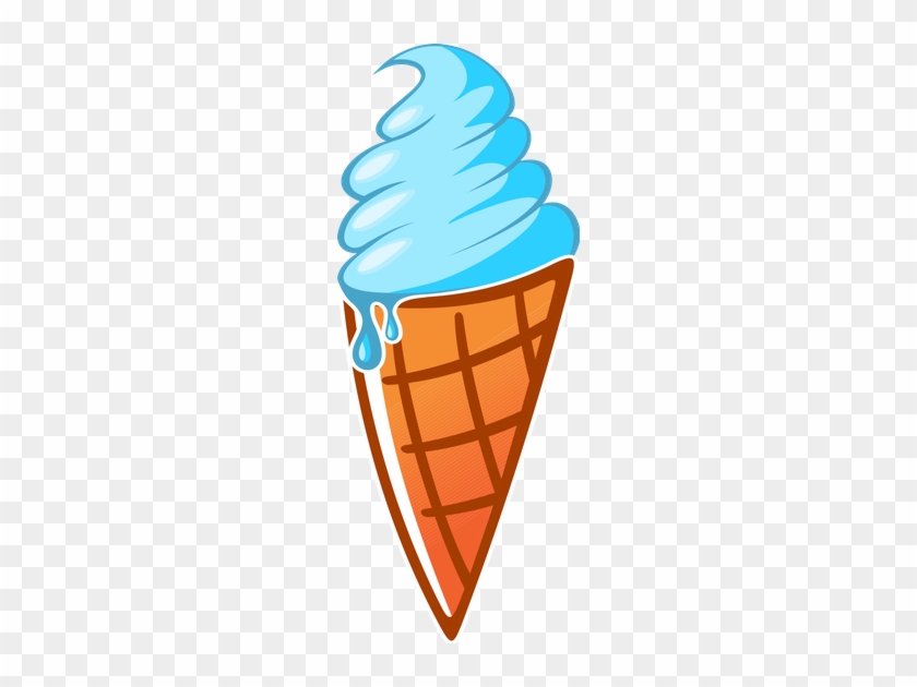 Ice Cream In Waffle Cone - Waffle Ice Cream Vector #400514