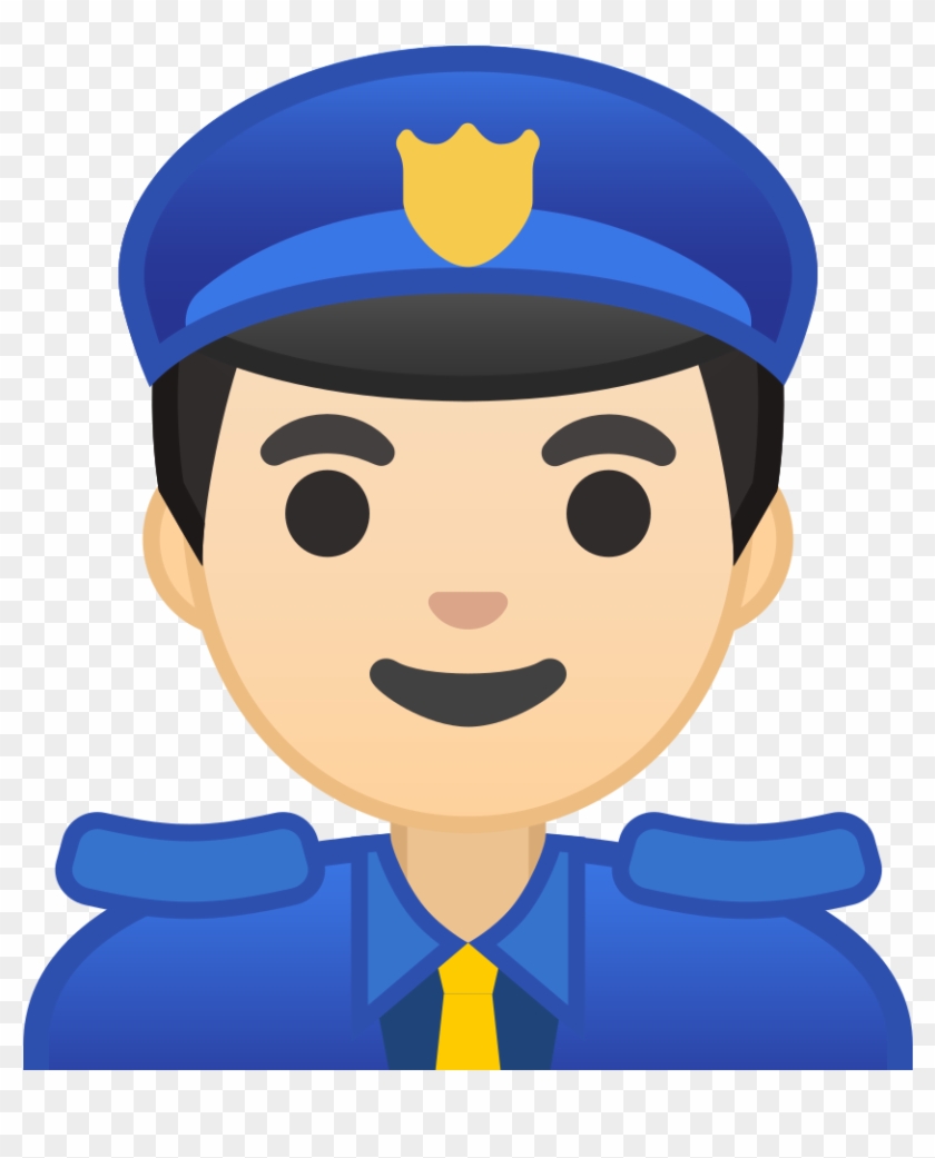Man Police Officer Light Skin Tone Icon - Man Police Officer Emoji #400624