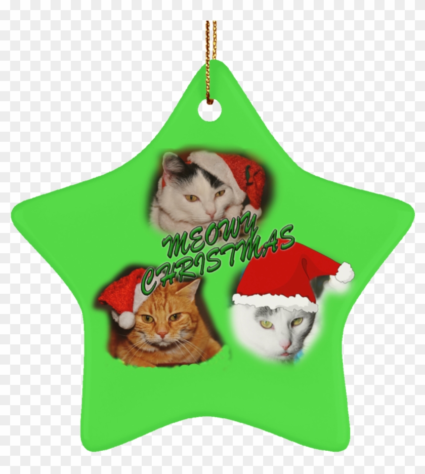 Meowy Christmas Cats Tree Ornaments Crafted Ceramic - Weihnachtskarte Karte #400969