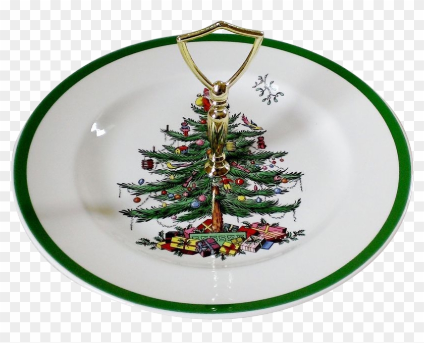 Spode Christmas Tree Green Trim Round Serving Plate - Spode Christmas Tree-green Trim Quiche #400984
