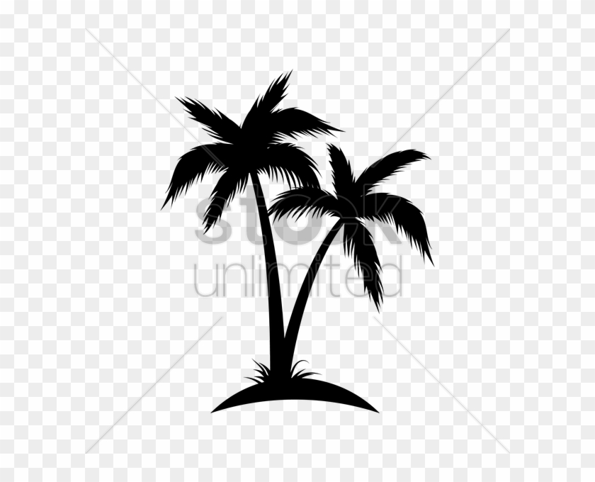 Silhouette Of Coconut Tree Vector Image - Coconut Tree Silhouette Vector #401343