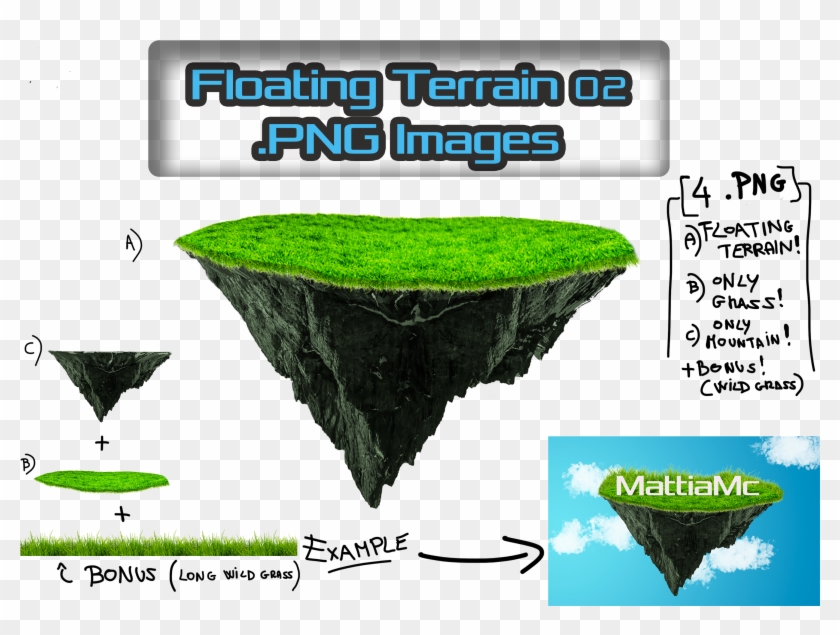 Floating Terrain Mountain 02 Png Bonus By Mattiamc - Floating Terrain Mountain Png #401514