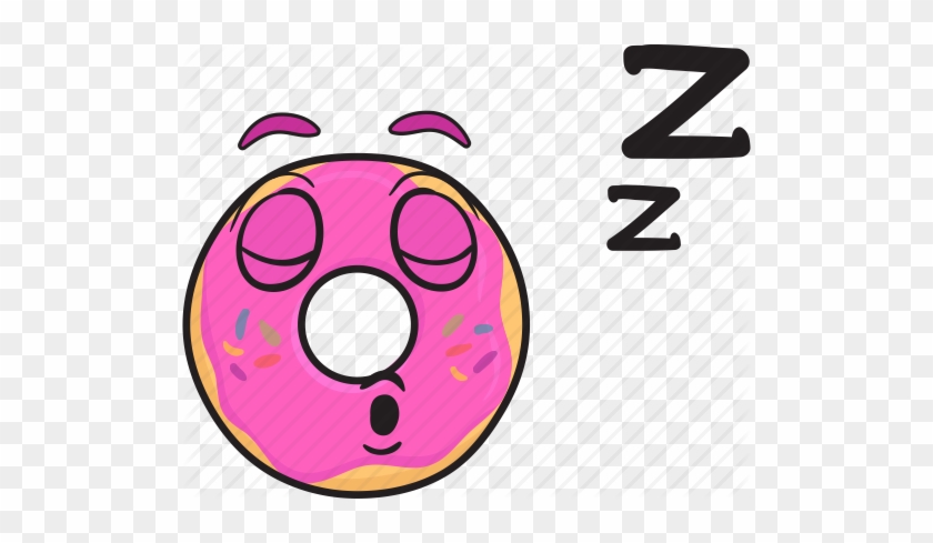 Bakery Cartoon Donut Doughnut Emoji Smiley Icon Icon - Sleeping Matchstick #401582
