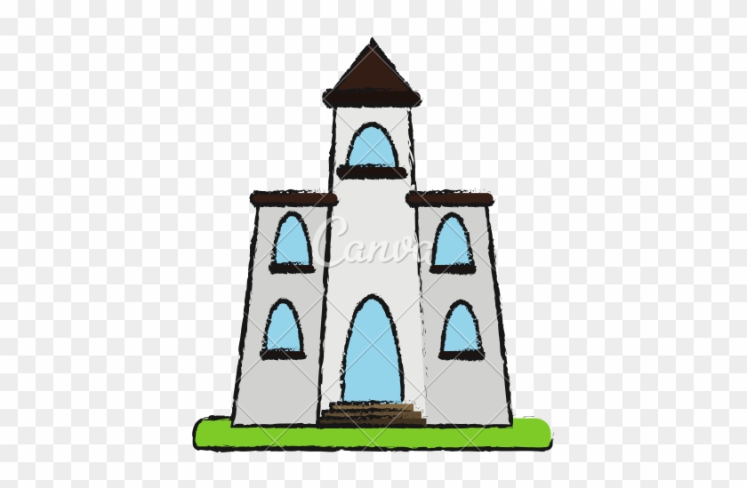 Church Cartoon Flat Illustration Draw - Vector Graphics #402198