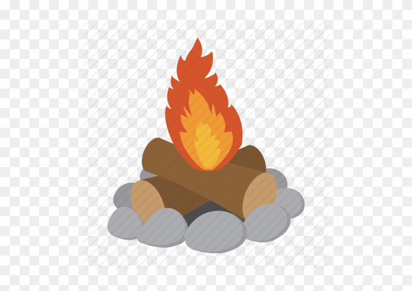 Camp, Campfire, Cartoon, Fire, Flame, Heat, Wood Icon - Icon #402215