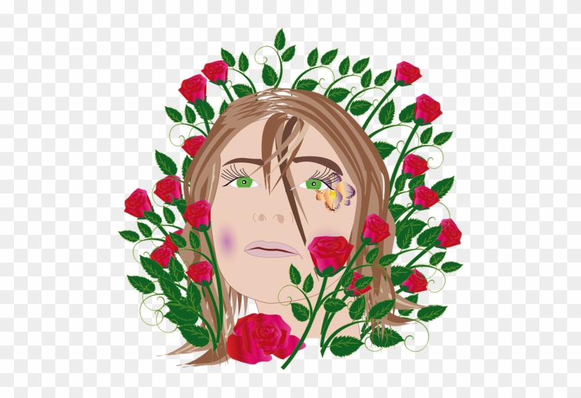 Girl With Roses - Garden Roses #402407