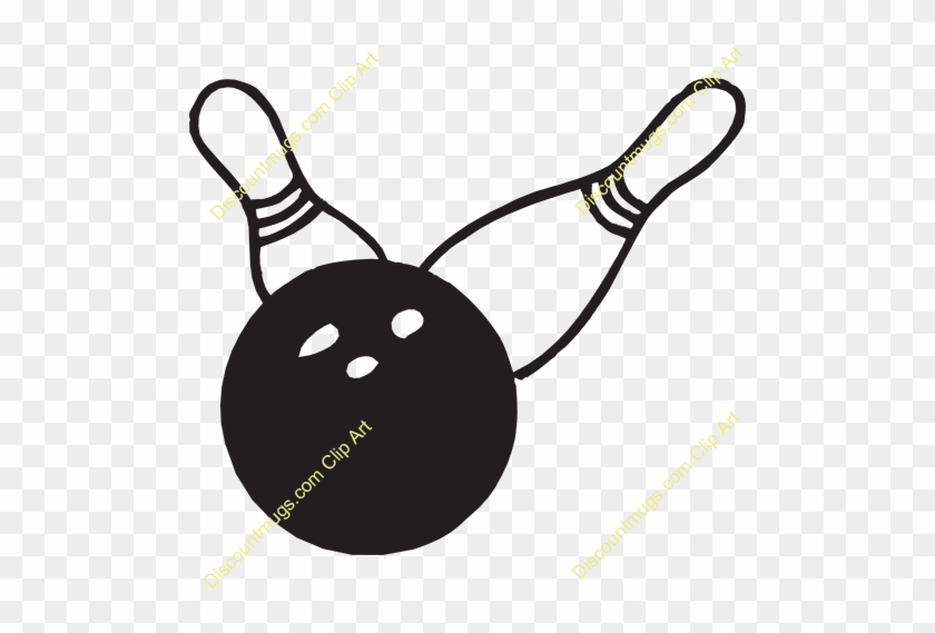 Clipart 10541 Bowling Ball With Two Pins Bowling Ball - Bowling Ball #402412