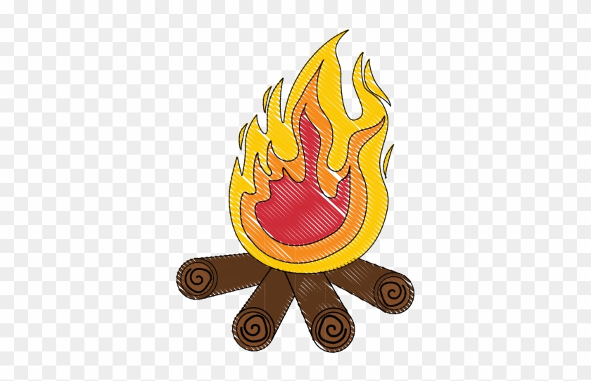 Isolated Wood Camp Fire - Vector Graphics #402445