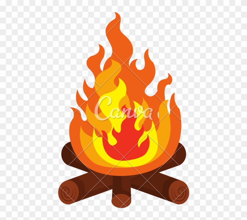 Campfire Flame Isolated Icon - Vector Graphics #402479