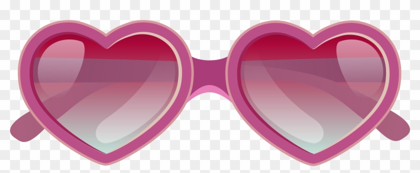 Pink Heart Sunglasses Png Clipart Image - Pink Sunglass Clip Art #402572