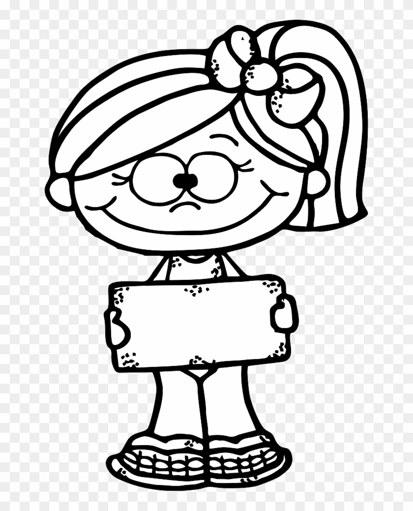 Character Skittles Clipart - Girl Clipart Png Black And White #402667