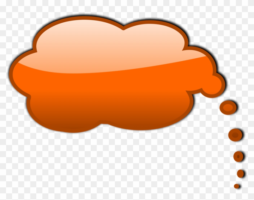 Bubbles Clip Art 11, - Orange Thought Bubble #402834